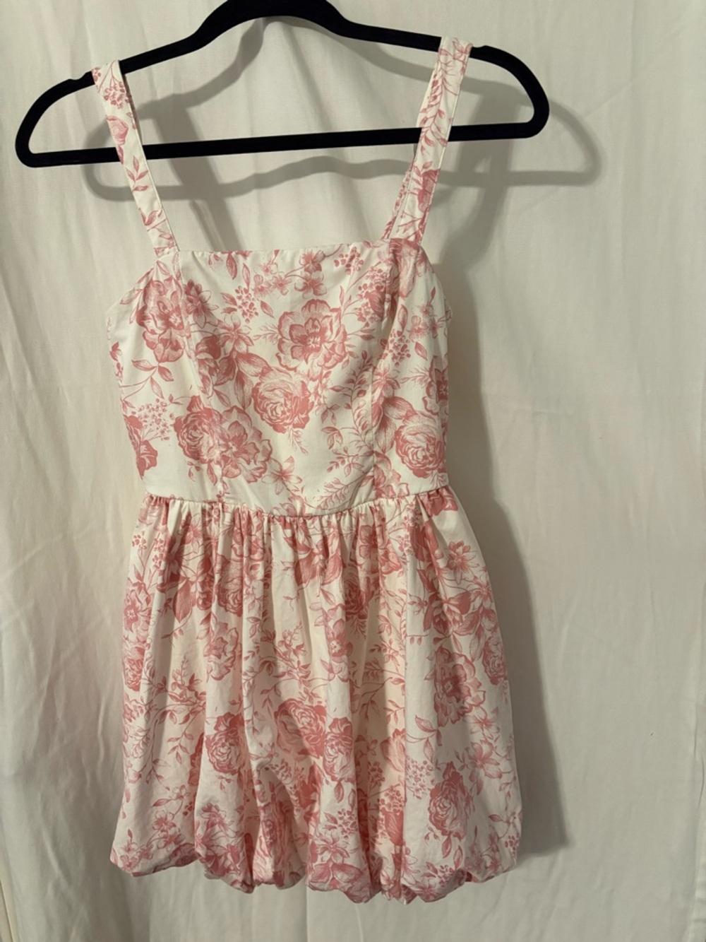 Trixxi White Dress with Pink Floral Print - Sleeveless Casual